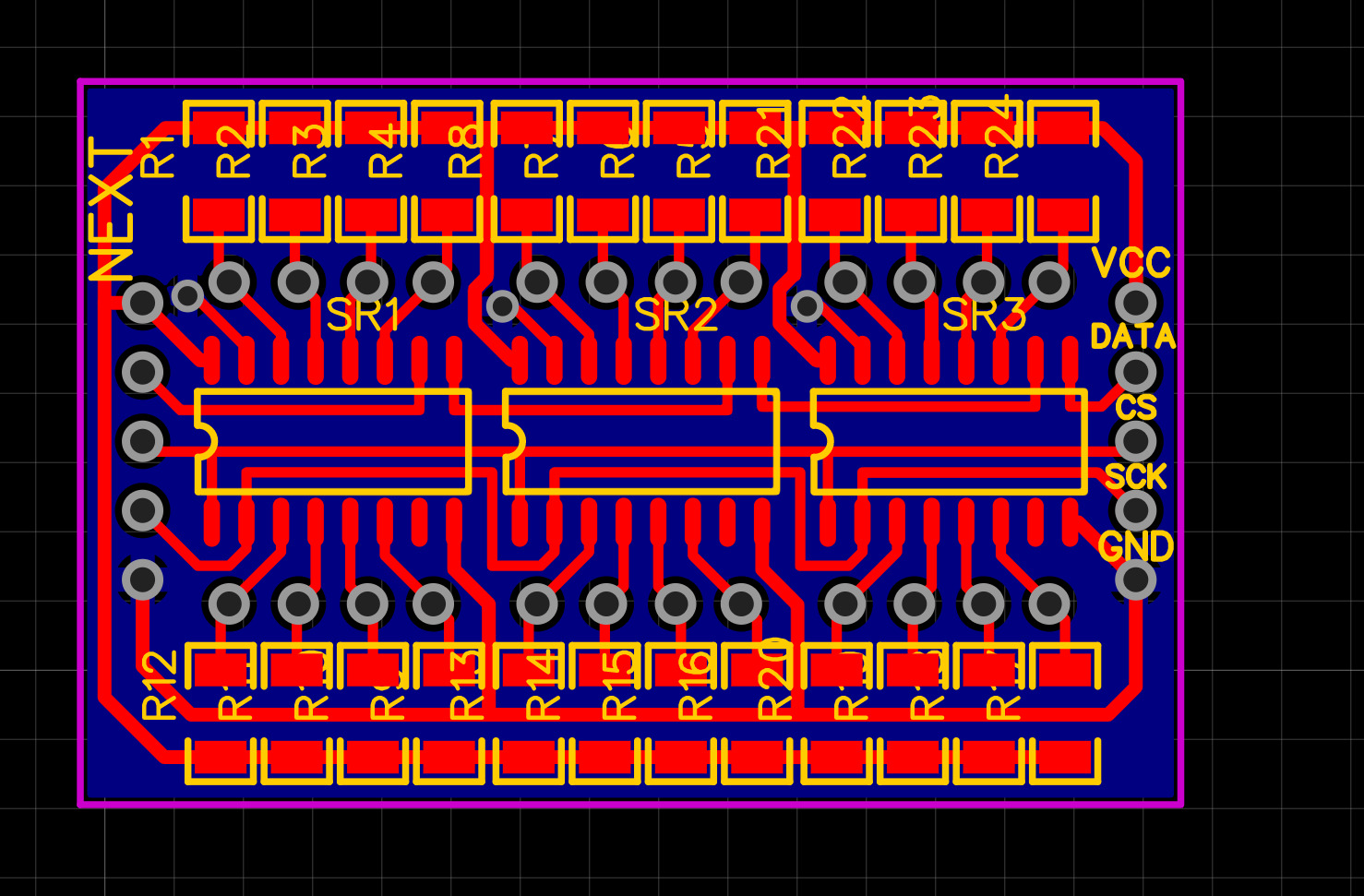 The shift register PCB